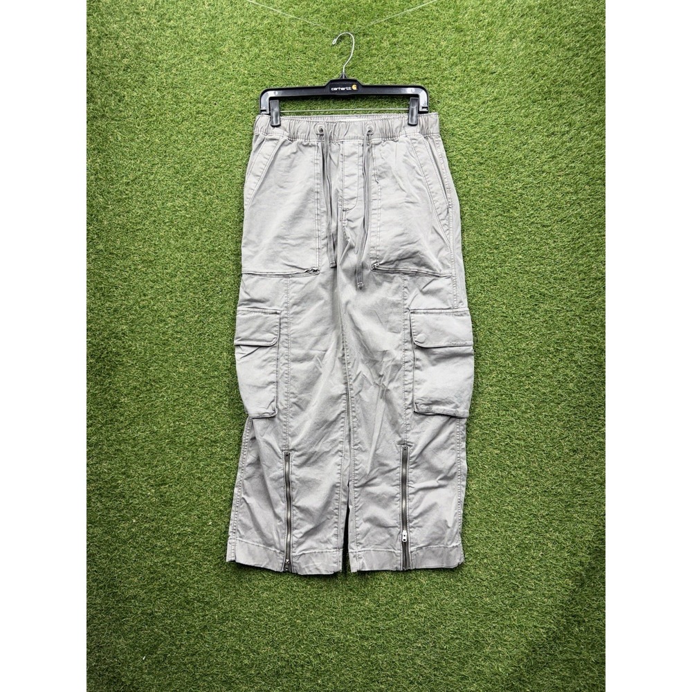 ABERCROMBIE & FITCH Cargo Pants Mens Small Pocket Wide Leg Zip Drawstring y2k